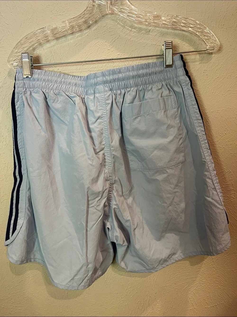 Adidas Men’s Medium Light Blue Shorts with Navy Trim